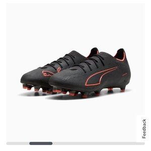 Puma Men’s Ultra 6 Pro Black Soccer Cleats with Red Accents *Brand New*